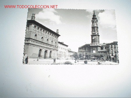 Postales: ZARAGOZA  -  LA SEO Y PALACIO DE LA LONJA - Foto 1