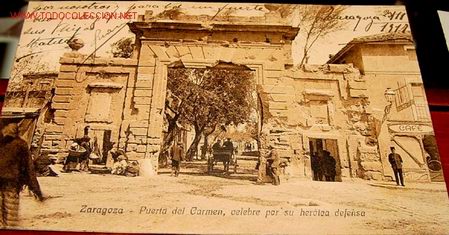 Postales: ANTIGUA POSTAL DE ZARAGOZA . PUERTA DEL CARMEN - Foto 1