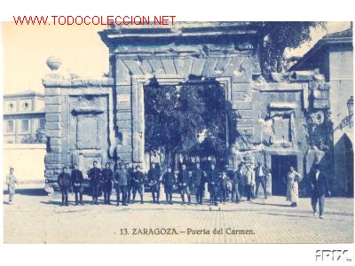 Postales: ZARAGOZA. PUERTA DEL CARMEN. ANTIGUA. - Foto 1