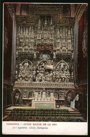 Postales: ZARAGOZA: ALTAR MAYOR DE LA SEO - Foto 1