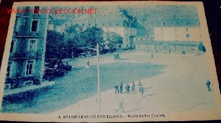 Postkarten: ANTIGUA POSTAL DEL BALNEARIO DE PANTICOSA (HUESCA) - PLAZA DE LOS COCHES - 1930
