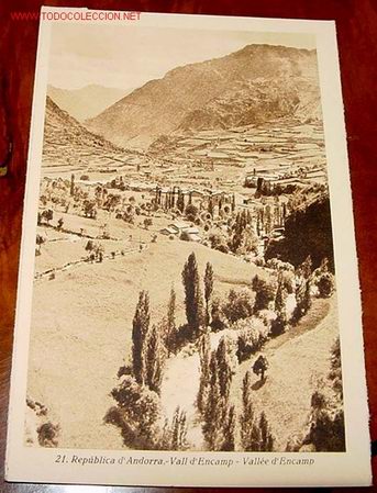 Postales: ANTIGUA POSTAL ORIGINAL DE LA REPUBLICA DE ANDORRA - VALL D&acute;ENCAMP