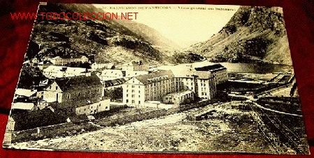 Cartoline: ANTIGUA FOTO POSTAL DEL BALNEARIO DE  PANTICOSA (HUESCA) - VISTA GENERAL   -  CON PUBLICIDAD DEL HOT