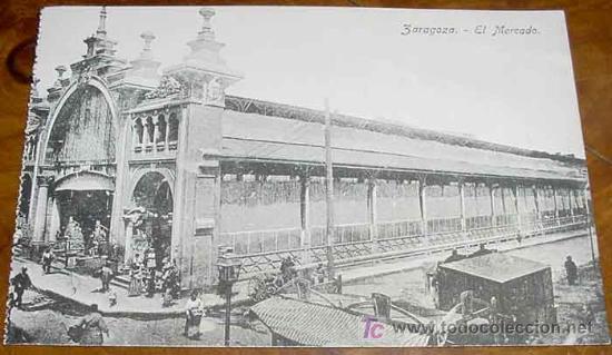 Postales: ANTIGUA POSTAL DE ZARAGOZA . EL MERCADO.  SIN CIRCULAR - Foto 1