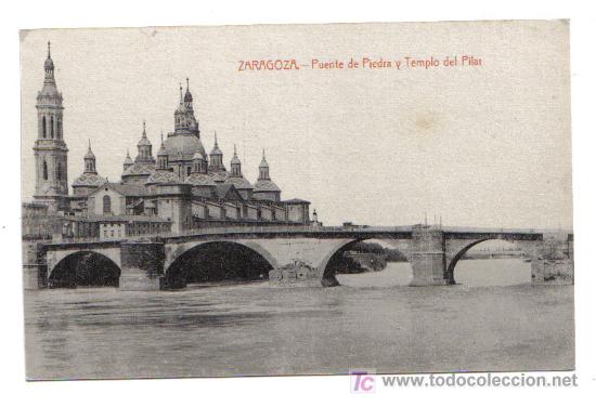 Postais: Zaragoza - Puente de Piedra y Templo del Pilar