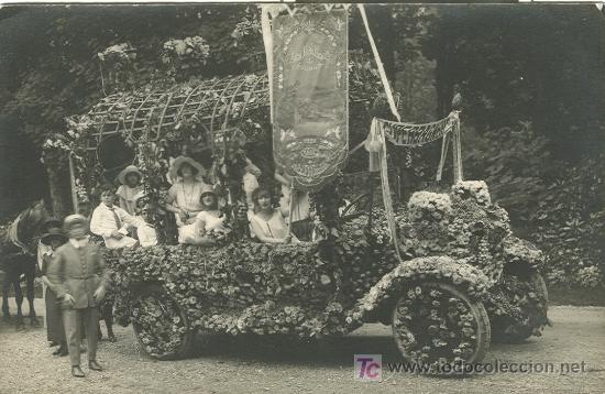 Postales: BENASQUE-LUCHON. BATALLA DE FLORES. A&Ntilde;O 1.924.