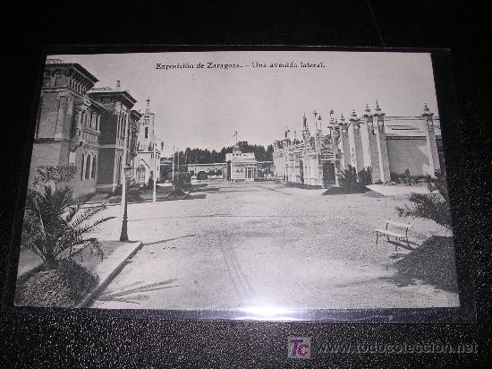 Postales: EXPOSICION DE ZARAGOZA, UNA AVENIDA LATERAL - Foto 1