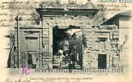 Postales: POSTAL DE ZARAGOZA PUERTA DE NTR&ordf; SR&ordm; DEL CARMEN - Foto 1