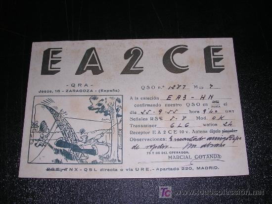 Postales: EA2CE, QRA, ZARAGOZA, 1955 - Foto 1