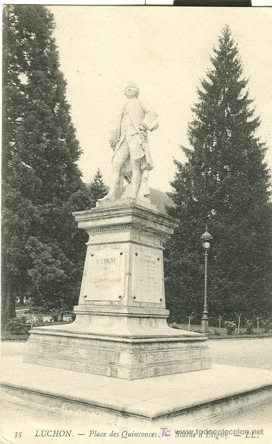 Postales: BENASQUE-LUCHON. ESTATUA DE ETIGNY EN EL PARQUE DE QUINCONCES.