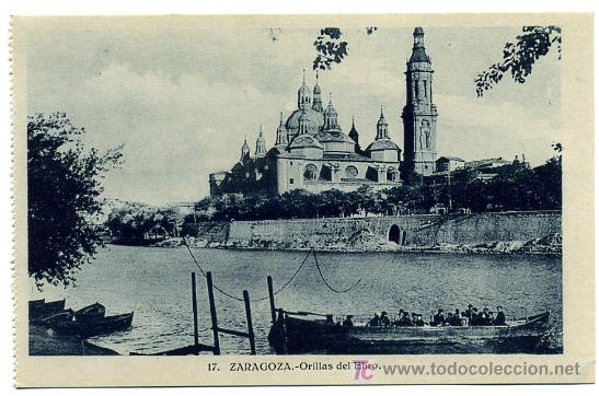 Postales: ZARAGOZA, ORILLAS DEL EBRO,             P19974 - Foto 1