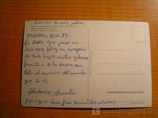 Postales: POSTAL ZARAGOZA AVDA. ISABEL LA CATOLICA. - Foto 2