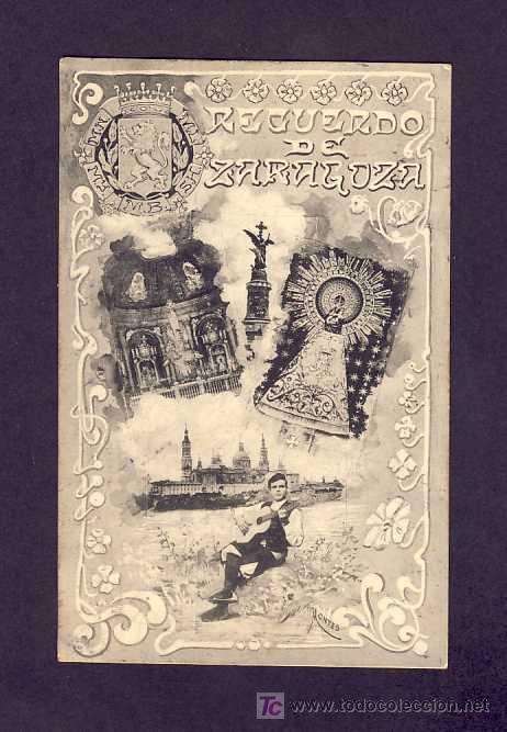 Postales: Postal de ZARAGOZA: Recuerdo (Thomas) - Foto 1