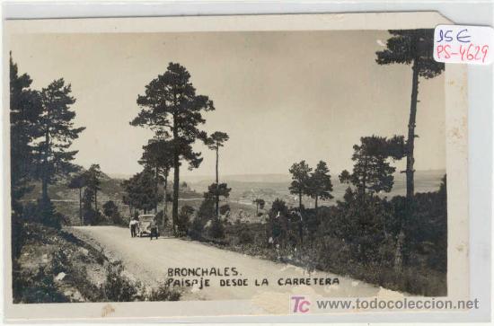 Postales: (PS-4629)POSTAL FOTOGRAFICA DE BRONCHALES(TERUEL)-PAISAJE DESDE LA CARRETERA