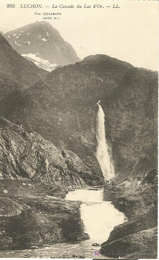 Postales: BENASQUE-LUCHON. LA CASCADA DEL LAGO DE OO. - Foto 1