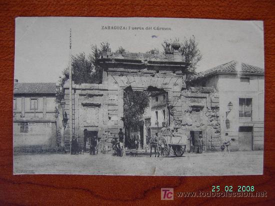 Postales: ZARAGOZA -PUERTA DEL CARMEN - Foto 1