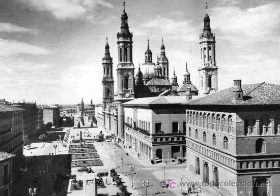 Postales: ZARAGOZA.- PLAZA DE LAS CATEDRALES