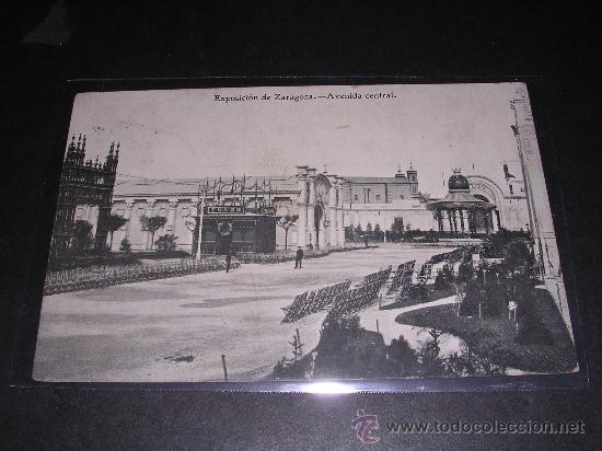 Postales: EXPOSICION DE ZARAGOZA - AVENIDA CENTRAL - Foto 1