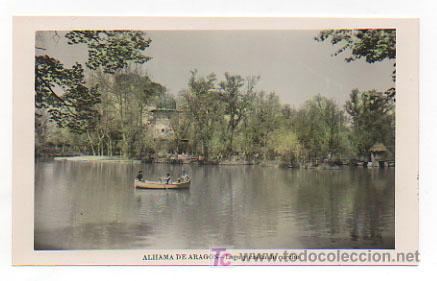 Postkarten: ALHAMA DE ARAGON. LAGO Y CASITA DE CORCHO.