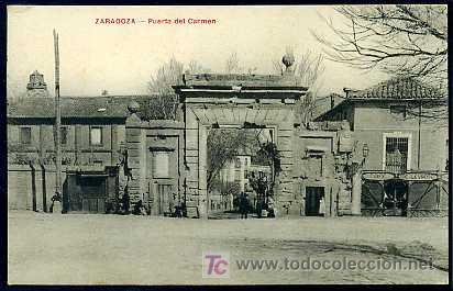 Postales: ZARAGOZA : Puerta del Carmen - Foto 1
