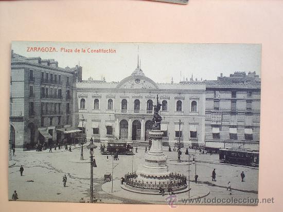 Postales: ZARAGOZA --PLAZA DE LA CONSTITUCION--SIN CIRCULAR - Foto 1