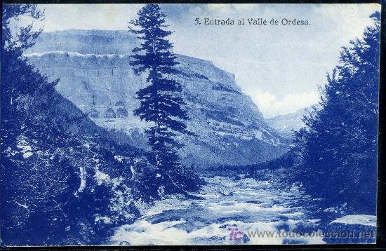 Postales: TARJETA POSTAL DE ORDESA, ENTRADA AL VALLE DE ORDESA - Foto 1