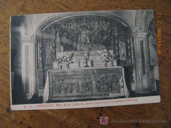 Postales: Zaragoza altar de la cripta de santa engracia - Foto 1