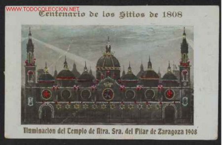 Postales: ZARAGOZA. CENTENARIO DE LOS SITIOS DE 1808. - Foto 1