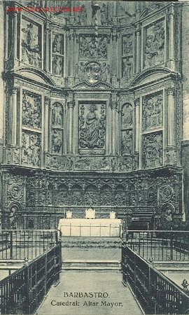 Postales: BARBASTRO.  CATEDRAL.  ALTAR  MAYOR. - Foto 1