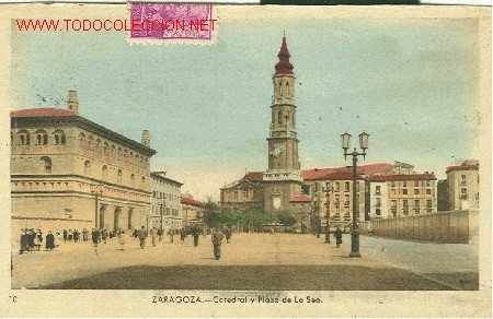Postales: ZARAGOZA. CATEDRAL Y PLAZA DE LA SEO. - Foto 1