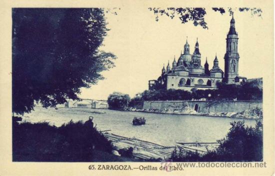 Postales: Tarjeta Postal de Zaragoza - Orillas del Ebro - Foto 1