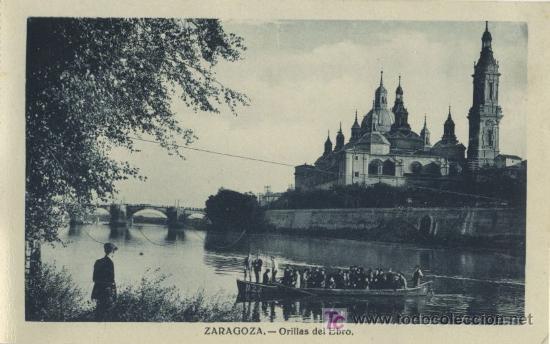 Postales: ZARAGOZA . ORILLAS DEL EBRO P164 - Foto 1