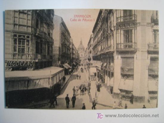 Postales: ZARAGOZA: CALLE DE ALFONSO I - Foto 1