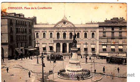 Postales: POSTAL DE ZARAGOZA PLAZA DE LA CONSTITUCION - Foto 1