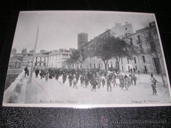 Postales: TERUEL - PASEO DEL OVALO - IMP. DE A. PERRUCA - Foto 1