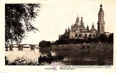 Postales: POSTAL DE ZARAGOZA ORILLAS DEL EBRO - Foto 1
