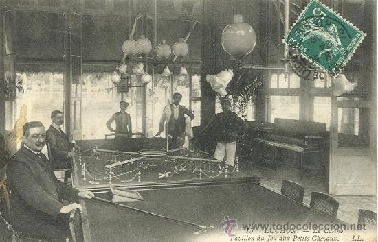 Postales: BENASQUE-LUCHON. CASINO. JUEGO DE LOS CABALLITOS. A&Ntilde;O 1908.