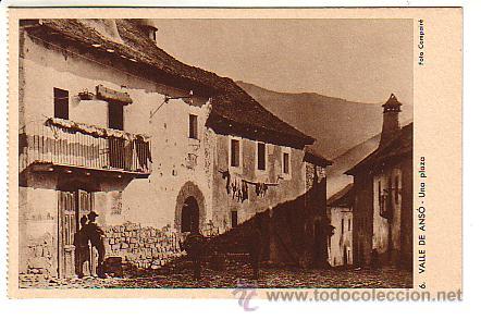 Postales: ANS&Oacute; (HUESCA).- UNA PLAZA - Foto 1