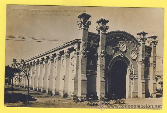 Postkarten: -ZARAGOZA-EXPOSICION HISPANO-FRANCESA N&ordm;24 PABELLONDE MAQUINAS-P-1301