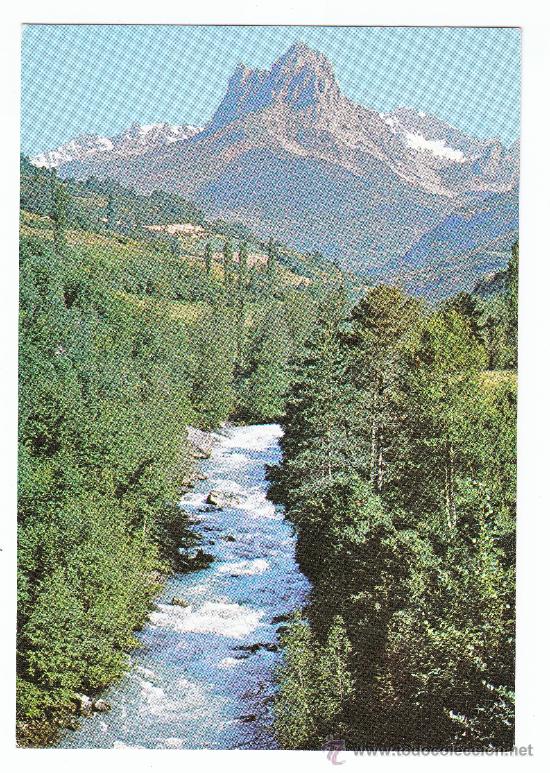 Postales: N&ordm; 9 SALLENT DE GALLEGO. PE&Ntilde;A FORATATA Y RIO GALLEGO