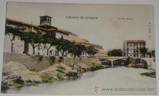 Postcards: ANTIGUA POSTAL COLOREADA DE ALHAMA DE ARAGON - EL RIO -  ED. V.P. PARIS - NO CIRCULADA.