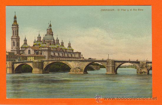 Postales: ZARAGOZA. EL PILAR Y EL RIO EBRO. SIN CIRCULAR - Foto 1