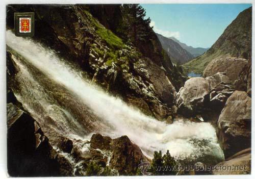 Postales: Postal Valle Tena Balneario Panticosa Cascada Cola Caballo Pirineo aragon&eacute;s Comercial Escudo Oro