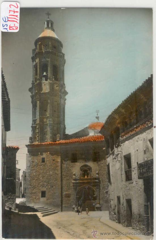 Postales: (PS-11172)POSTAL DE OLIETE(TERUEL)-IGLESIA PARROQUIAL DE NTRA.SRA.DE ASUNCION