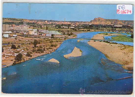 Postales: (PS-11674)POSTAL DE MONZON(HUESCA)-RIO CINCA Y VISTA PARCIAL