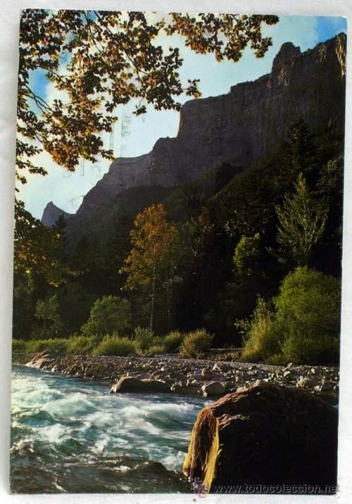 Postales: Postal Parque Nacional de Ordesa Pirineo aragon&eacute;s r&iacute;o Arazas Foto Pe&ntilde;arroya a&ntilde;os 60 escrita