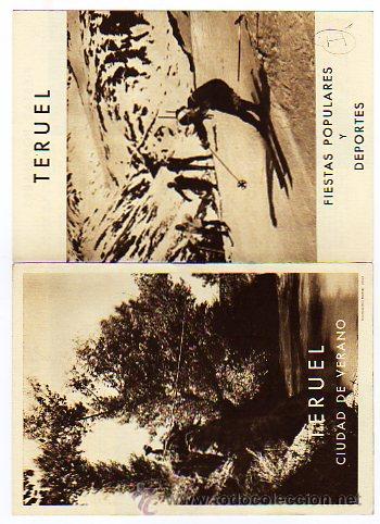 Postales: Librito de Fiestas populares y Deportes de Teruel. toro Embolado, Danzas, semana Santa... etc.