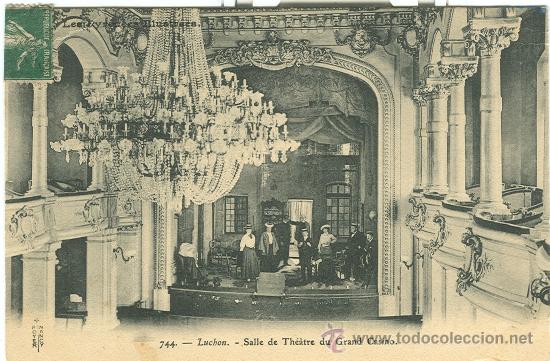 Postales: BENASQUE-LUCHON. EL TEATRO DEL GRAN CASINO CON ACTORES. HACIA 1910.