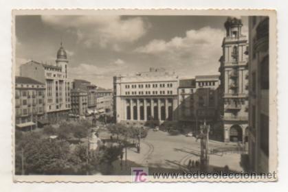 Postkarten: ZARAZGOZA. PLAZA DE ESPA&Ntilde;A Y CALLE DEL COSO. (ED. GARCIA GARRABELLA).