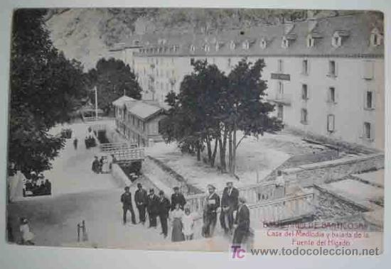 Postales: Postal Antigua : Balneario de Panticosa - Casa del Mediod&iacute;a y bajada de la Fuente del Higado.